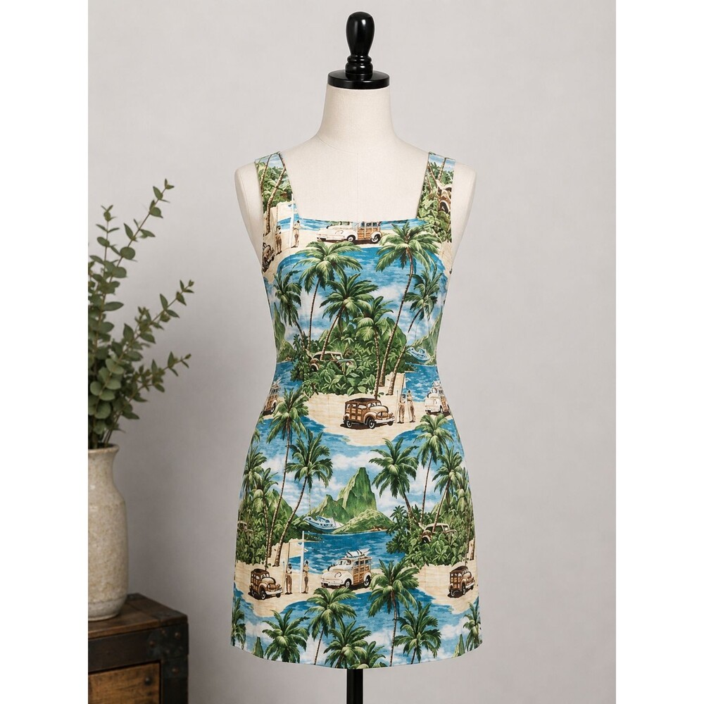 Shannon Marie Dress Women's XL HAWAII All Over Print Beach 100% Cotton